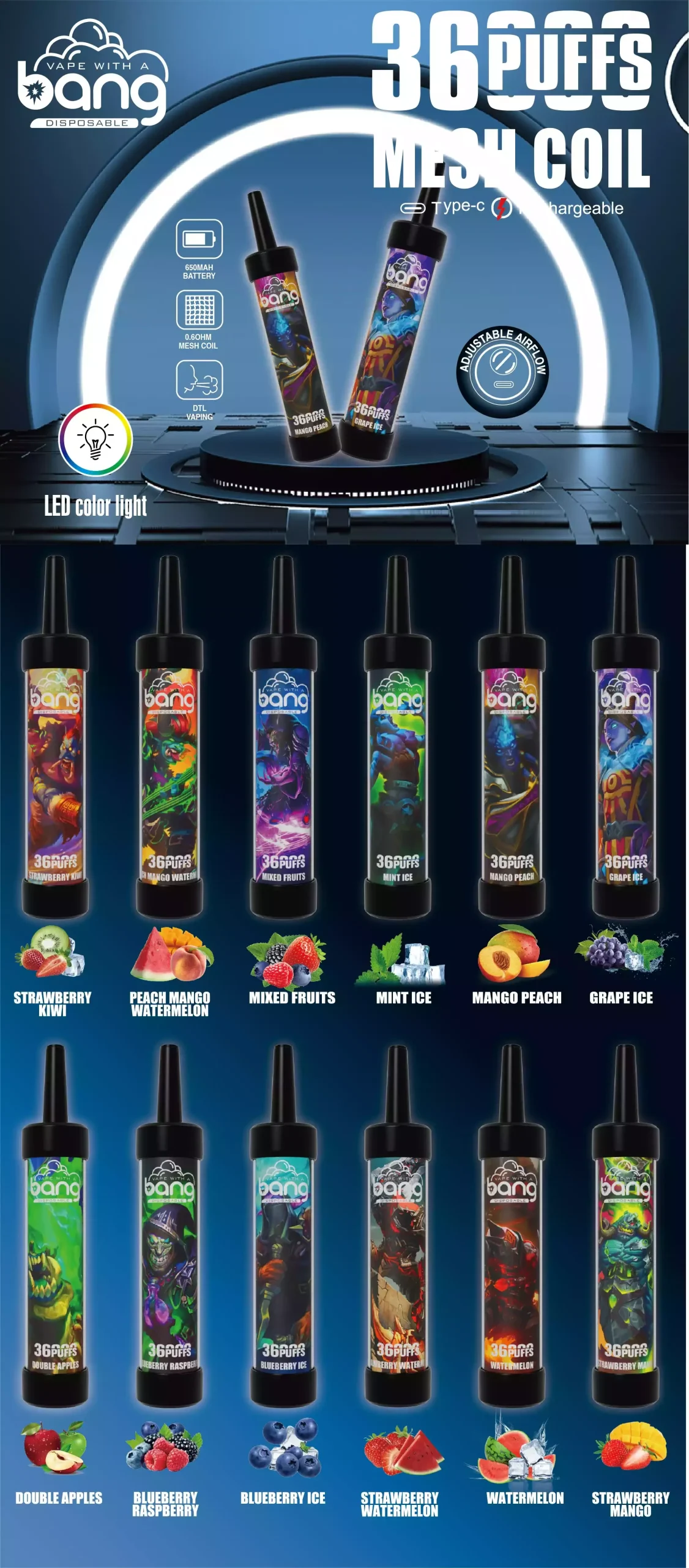 Bang 36000 Puffs Disposable Vape Mesh Coil