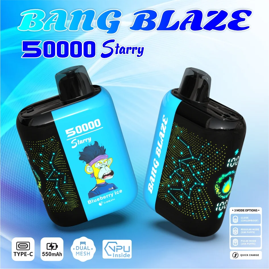 Bang Blaze 50000 Puffs Disposable Vape Starry Twist Blueberry Ice Bang Blaze 50000 Puffs Disposable Vape Starry Twist Blueberry Ice