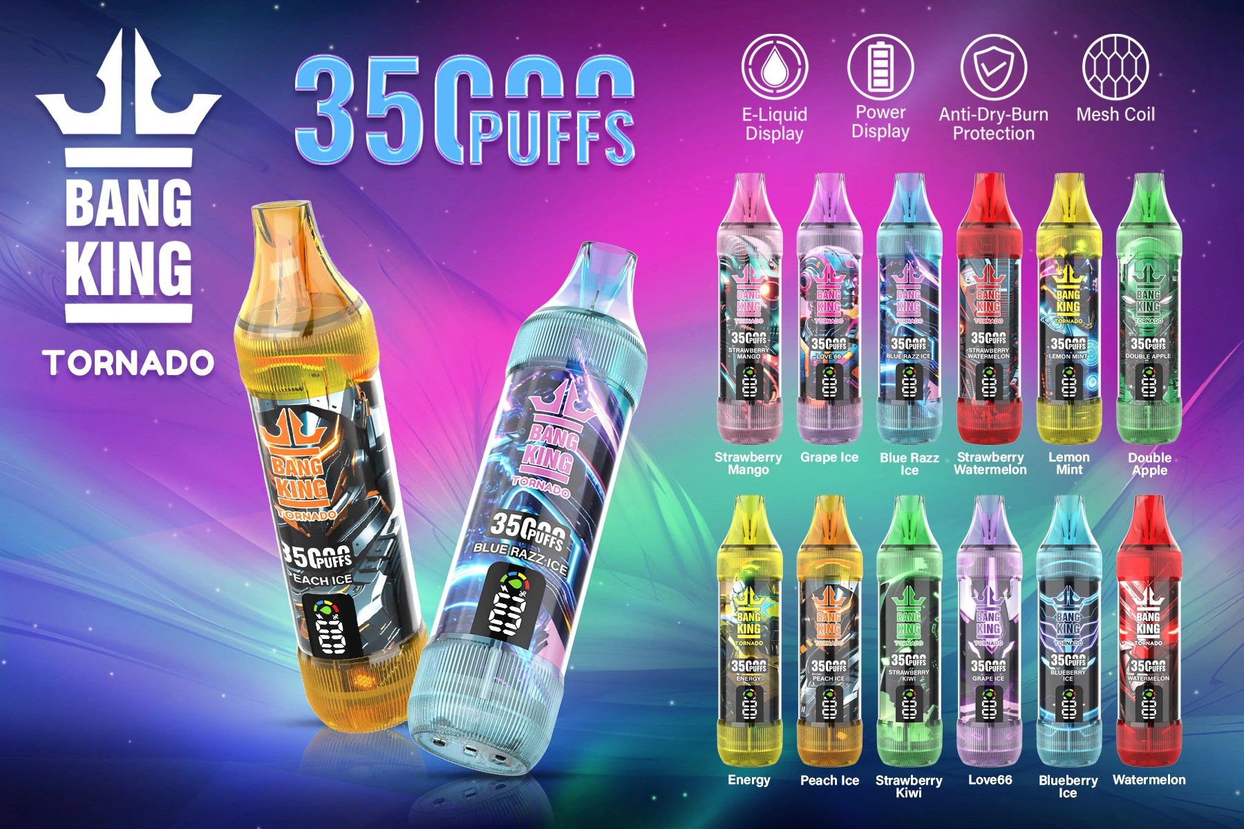 Bang King Tornado 35K Puffs 35000 Disposable Vape Flavors