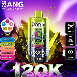 Bang Legend 120K 5 in 1 120000 Puffs Vape Blueberry Ice and Kiwi Passion Fruit Guava and Triple Melon and Peach Pineapple and Passion Kiss Bang Legend 120K 5 in 1 120000 Puffs Vape Blueberry Ice and Kiwi Passion Fruit Guava and Triple Melon and Peach Pineapple and Passion Kiss