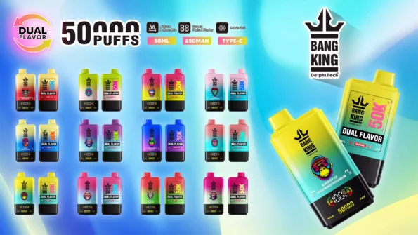 Bang King 50K Vape Dual Flavor LED Screen 50000 Puffs Disposable Vape EU Warehouse Shipping all flavors