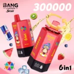 Bang Leader 300000 Puffs Disposable Vape 6-in-1 Flavors Hexagonal Design Smart Screen
