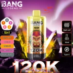 Bang Legend 120K Vape 5-in-1 Flavors 120,000 Puffs Disposable Vape Independent Mesh Coils EU Warehouse Shipping
