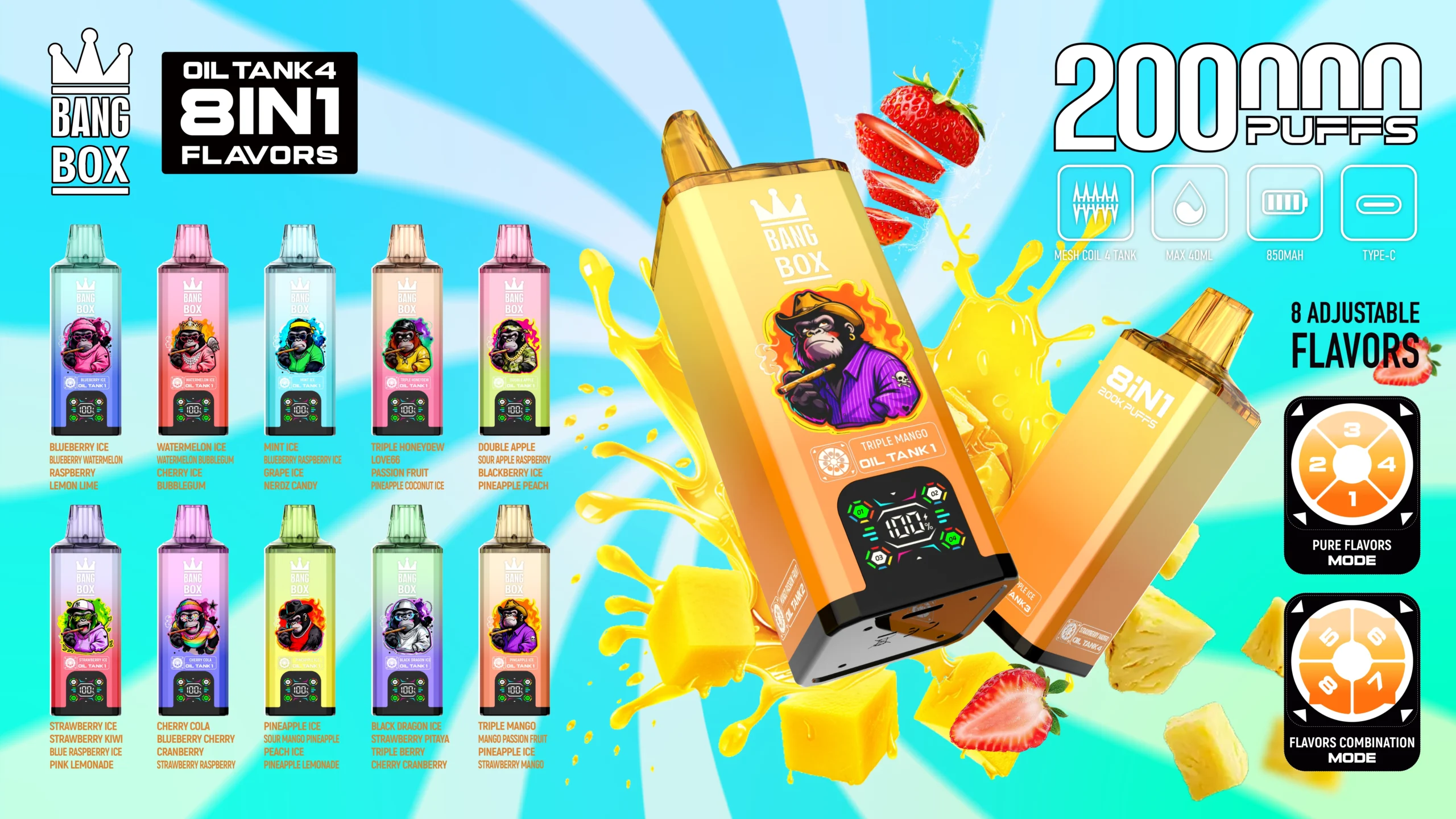 Bang BOX 200K Puff 8 IN 1 All Flavors