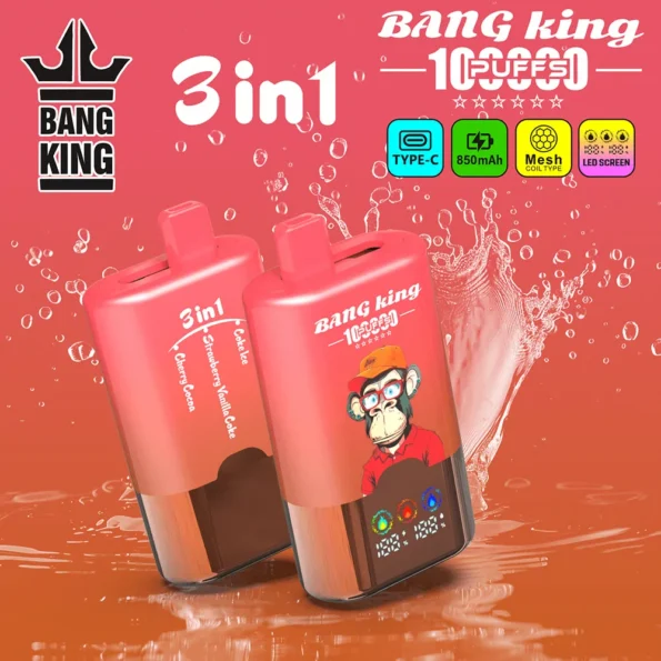 Bang King 100k Vape 3in1 coke ice strawberry vanilla coke cherry cocoa