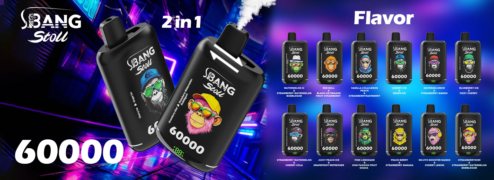 Bang Leader 60K Vape 2in1 Flavors all Flavors