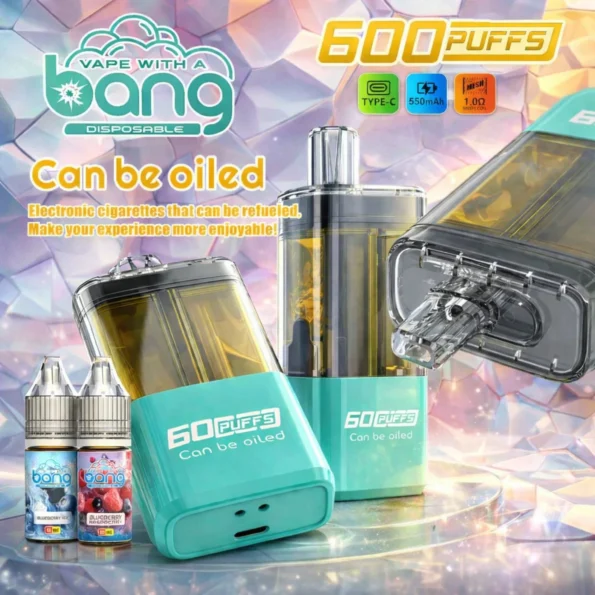 Bang Vape Refillable 60K Vape 2in1 Flavors Blueberry Ice & Blueberry Raspberry