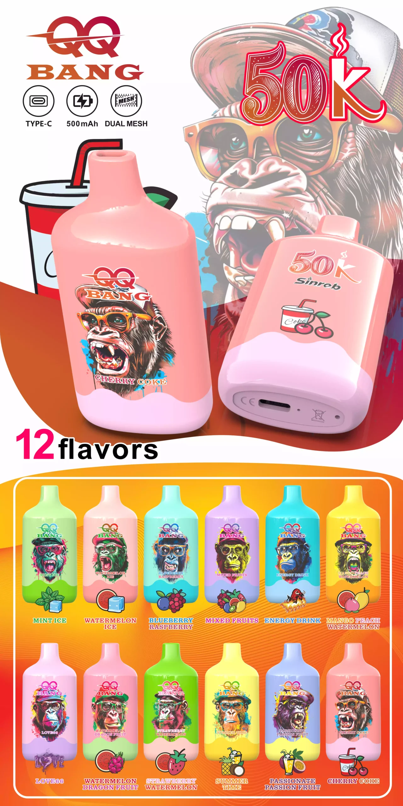 QQ BANG 5OK Vape all flavors