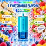 Bang King 360K Vape 6in1 Blue Razz Lemonade & Cherry Berry & Strawberry Banana & Triple Melon & Peach Mango Pineapple & Watermelon Ice