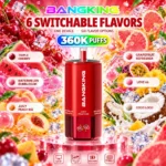 Bang King 360K Vape 6in1 Blue Razz Lemonade & Cherry Berry & Strawberry Banana & Triple Melon & Peach Mango Pineapple & Watermelon Ice