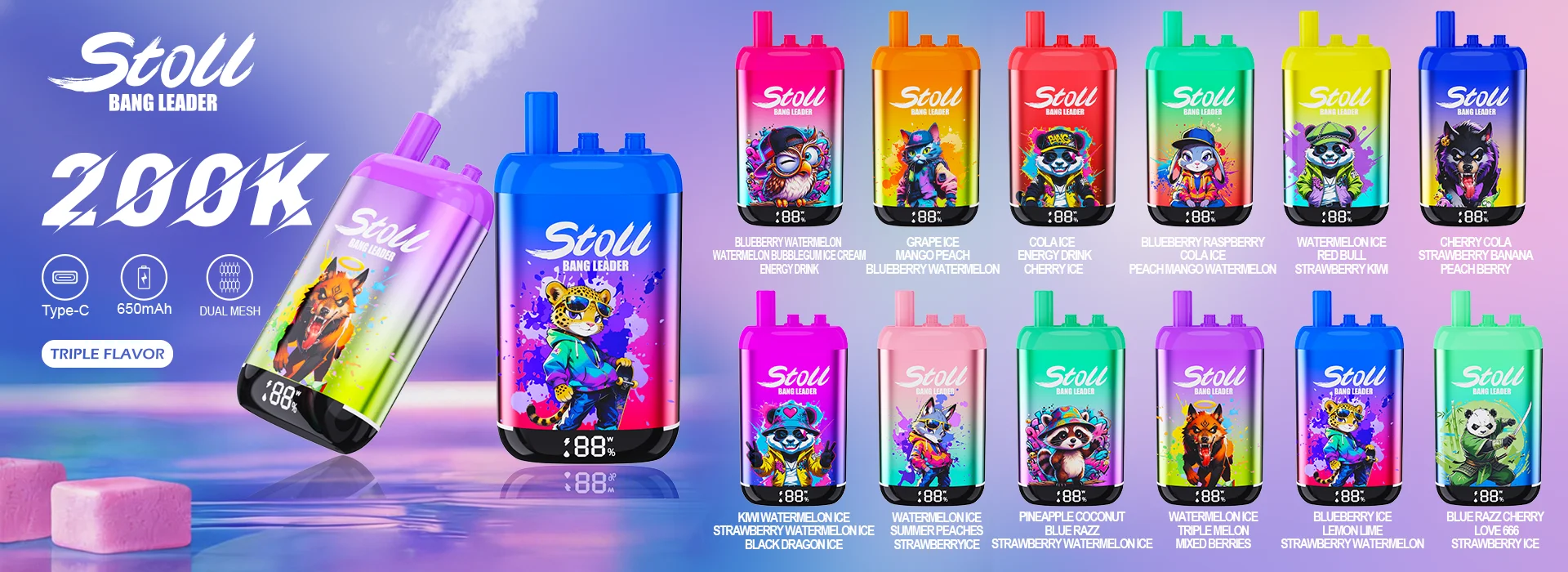 Bang Leader Stoll 200K Vape Triple Flavor All Flavors